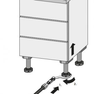 HETTICH 9253384 kulcs korrekt aljzat lábakra