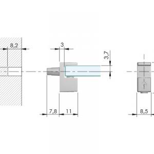 IF-Grace polctartó 5-6mm-es üveghez, fekete nikkel