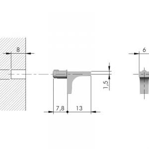 IF K-Line polctartó 5mm fekete nikkel