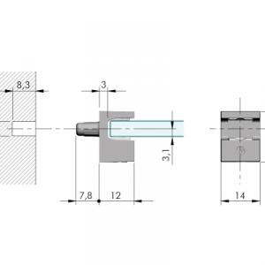 IF Kristal polctartó 5-6mm-es üveghez, króm, Kifutó!