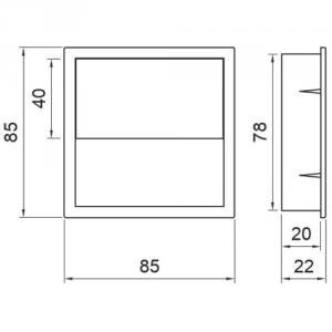 Kábelkivezető ART1626 85x22x85mm fehér műanyag