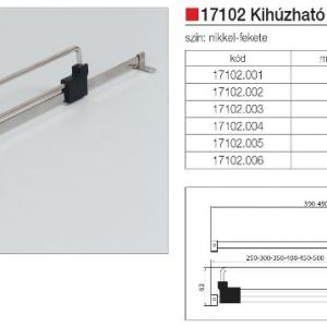 Kihúzható vállfatartó 450mm nikkel/fekete