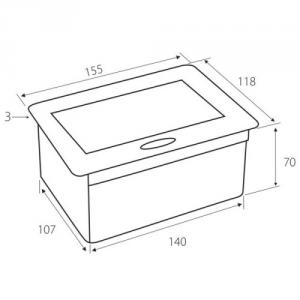 Konnektor elosztó ModulBox Mini - 2x230V, matt fekete