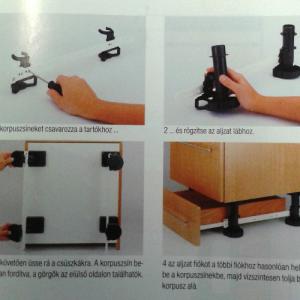 Lábazatba építhető síntartó görgős sínekhez