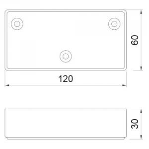 Műanyag design láb ART723 H=30mm Fekete