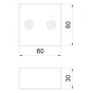 Műanyag design láb ART731 H=30mm Fekete