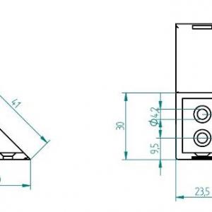 Összekötő háromszög dupla, barna