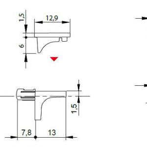 Polctartó üveg polcokhoz