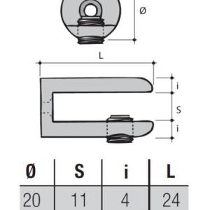 Polctartó üvegre Danina szatén króm