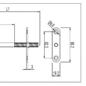 Rejtett polctartó C3276-10148 10x148mm sárgaréz