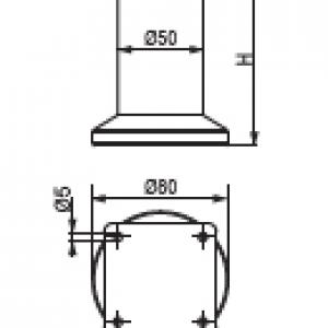 Strong bútorláb FS001, 80mm fényes fehér