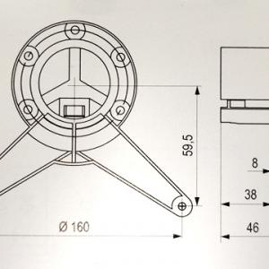 StrongLegs asztalláb TS004 710/60mm fekete matt
