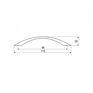 Tulip fogantyú Anita 96 fényes fehér+csavar