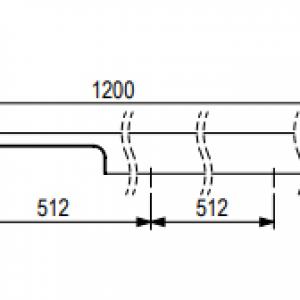 TULIP fogantyú Kira 1024mm, fekete matt