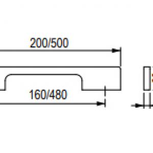 TULIP fogantyú Kira 160mm, fekete matt