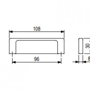 TULIP fogantyú Kira 96mm, fekete matt