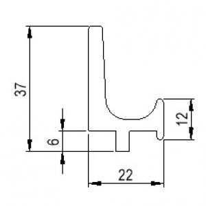 TULIP Fogantyú profil Moku 2400mm tölgy nyers