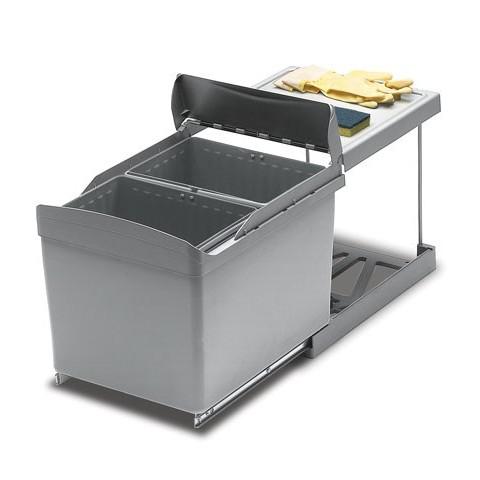 Hulladékgyűjtő ART516 2x16L, 343x475x372 mm, szürke