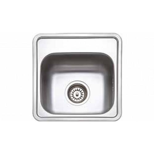 KM38-147 egymedencés rozsdamentes mini mosogató, csaplyukfurattal, szifonnal