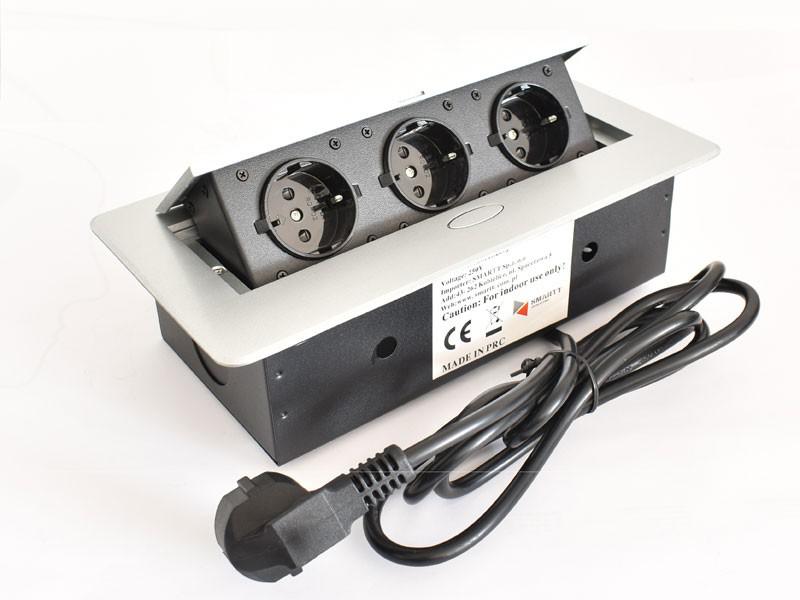 Konnektor elosztó ModulBox2 - 3db 230V-os dugalj alumínium