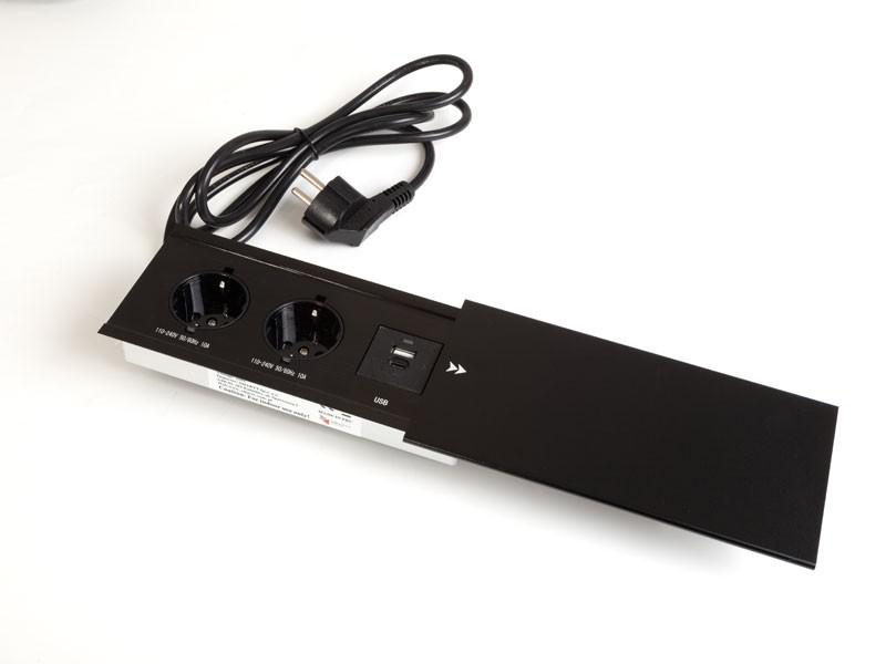 Konnektor elosztó ModulBox3 - 3db 230V-os dugalj matt fekete