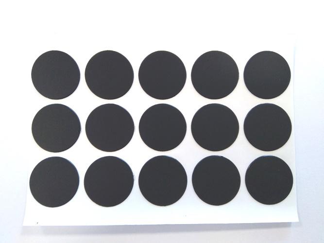 Öntapadós csavartakaró matrica 15db/ív, Matt fekete, 20mm átm.