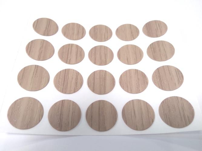 Öntapadós csavartakaró matrica 20db/ív, Natúr dió