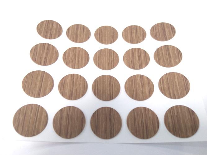 Öntapadós csavartakaró matrica 20db/ív, Sötét tölgy