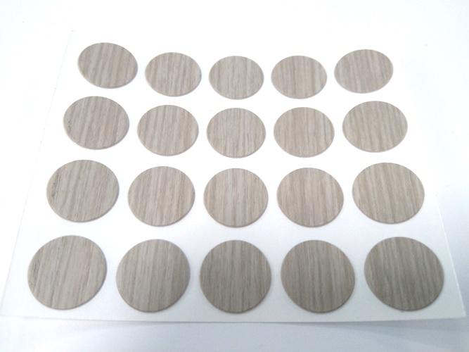 Öntapadós csavartakaró matrica 20db/ív, Szürkésbézs tölgy