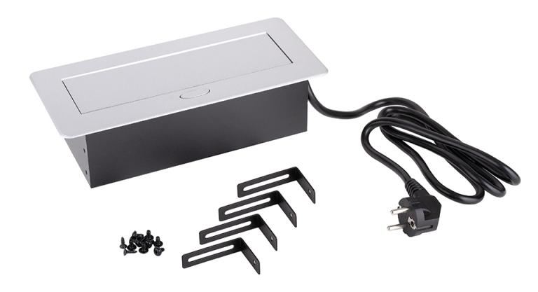 STRONG Elektromos dugaszoló aljzat 3x230V, Schuko, 265x118x67mm ezüst