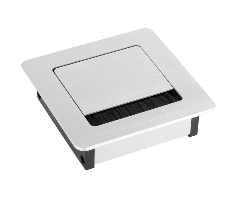 STRONG kábelkivezető ALU 100x100x29mm, csiszolt alu