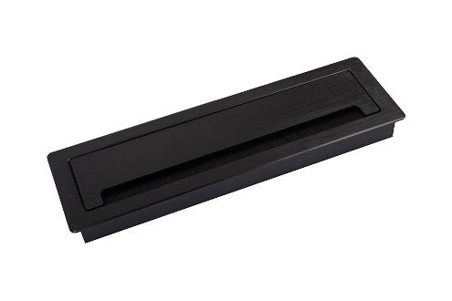 Strong kábelkivezető csillapítással ALU 300x90x28, fekete matt szálcsiszolt