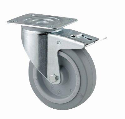 TENTE Forgó kerék 3477 fék, lágyított futófelület, átm:100mm, 160/320kg