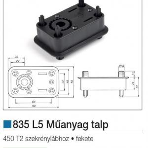 835 L5 műanyag talp, 450 T2 bútorlábhoz