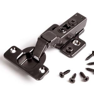 Bútorpánt HB 203 BLACK Csill.félig ráütődő pánt+EXC.alátét+6 facsavar, fekete nikkel