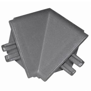 Csiszolt rozsdamentes acél (imitáció) vízvető fém felület - belső sarok