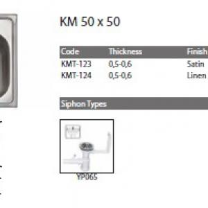 KM50-123 egymedencés rozsdamentes mosogató