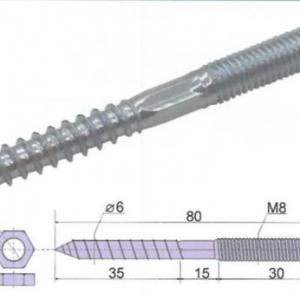 Kombinált csavar M8x80 cink