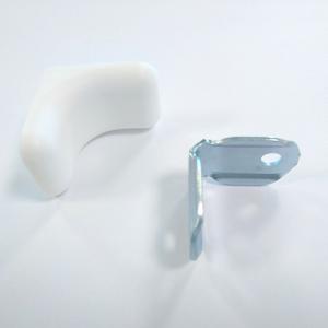 Sarok rögzítő, fém/fehér takaró