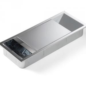 Strong műanyag kábel kivezető 152x62x18 alumínium szín