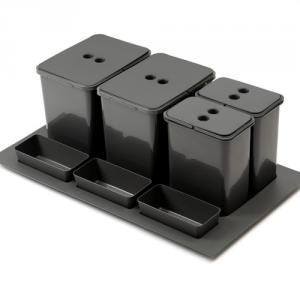 StrongBins szorter 2x16 + 2x8L, 800 - 900mm-es fiókba, antracit