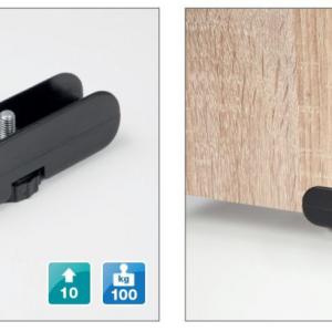 Szintezőláb 90×19 mm, fekete