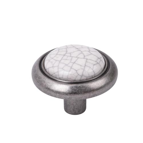 TULIP Gomb Gipa sötét nikkel/repedezett porcelán + csavar KIFUTÓ!
