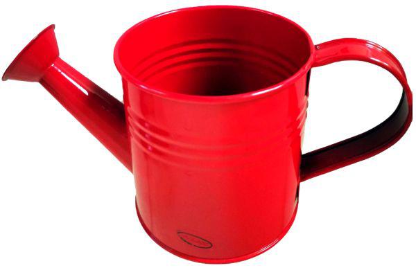 Bádog-kanna piros, csíkos.