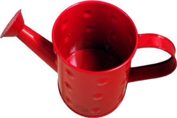 Bádog-kanna piros, dombornyomott.