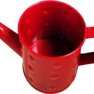 Bádog-kanna piros, dombornyomott.