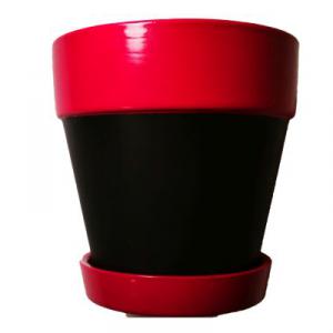 Kerámia kaspó, írható perem - Ciklámen.