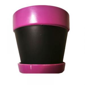 Kerámia kaspó, írható perem - Lila színű.