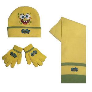 Sapka, sál, kesztyű szett. SpongyaBob (sárga színben)!