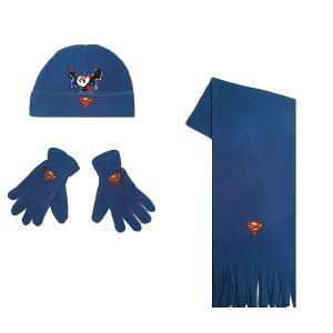 Sapka, sál, kesztyű szett. Superman thermo (kék színben).
